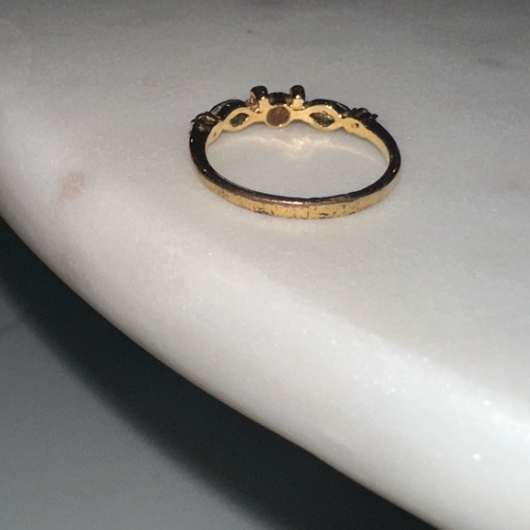 Disney Mickey Mouse Gold Tone Ring with Emerald Green and Clear Stones - Picture 3 of 3